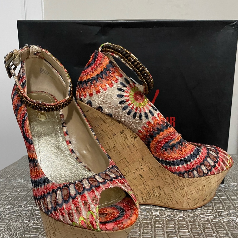 Multicolored Wedge Heel
